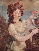 Portrait of a young lady with a goldfish Joseph Van Bredael